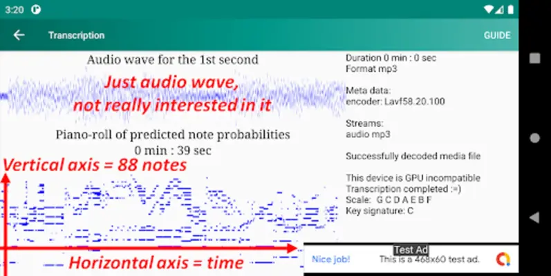 Piano Transcription android App screenshot 0