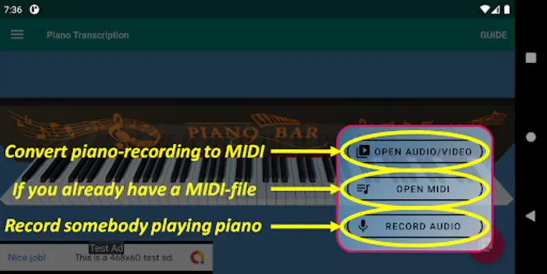 Piano Transcription android App screenshot 1